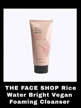 THE FACE SHOP Rice Water Bright 10.1 Fluid Ounces Vegan Foaming Cleanser